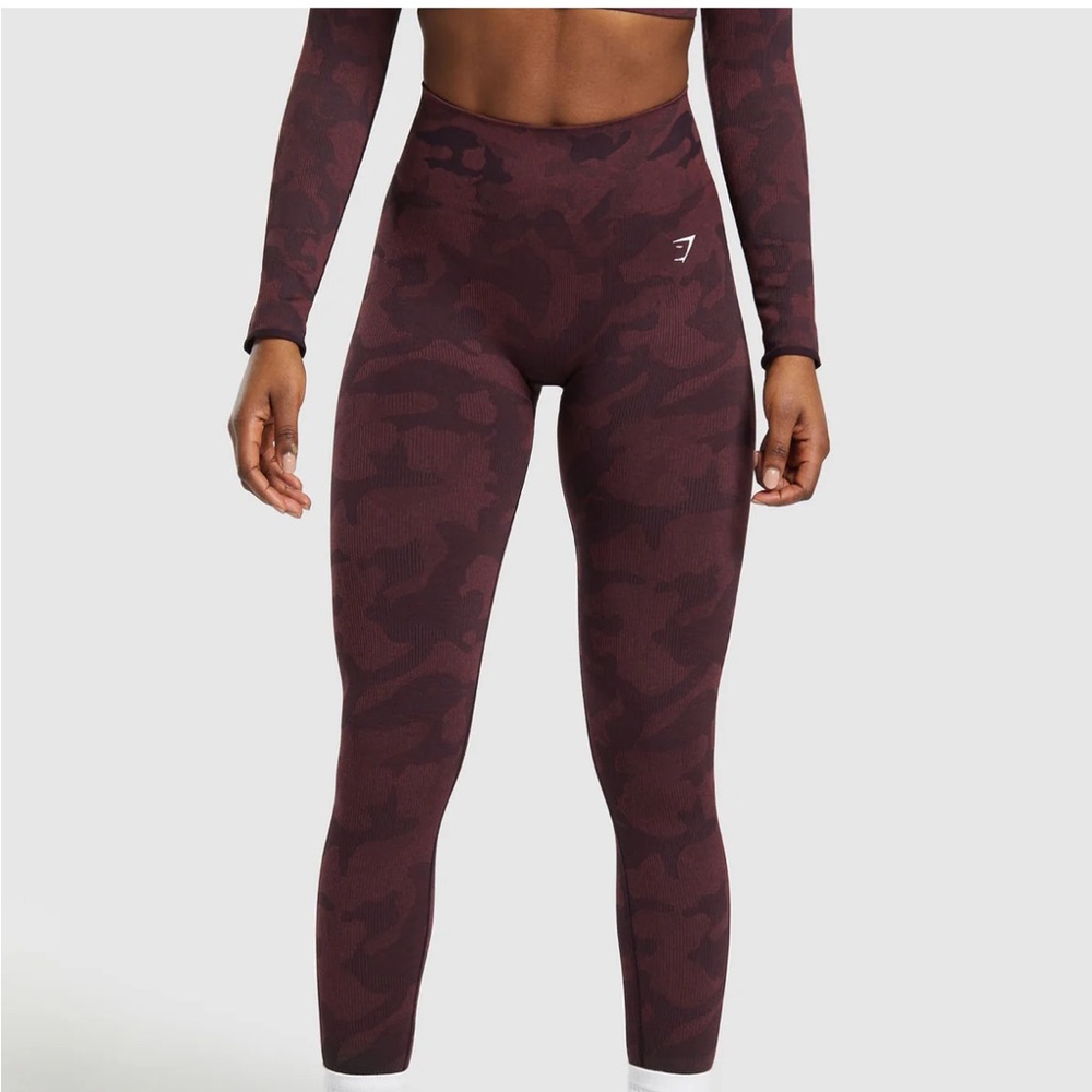 BRAND NEW NEVER OPENED Gymshark Adapt Camo Seamless Leggings Plum Brown/Burgandy